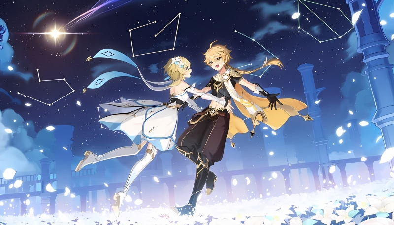 Ảnh nền cặp đôi Genshin Impact cho máy tính