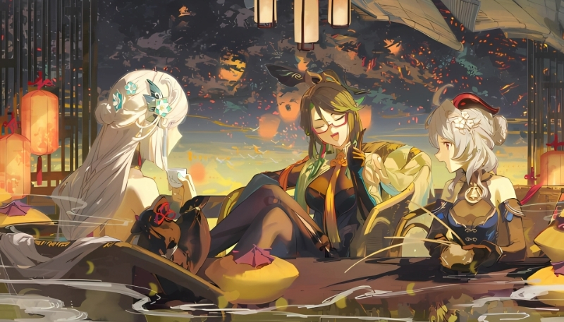 Hình nền Genshin Impact trò chuyện