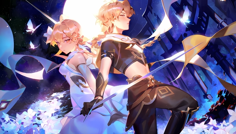 hình nền Genshin Impact cặp đôi cực thơ mộng