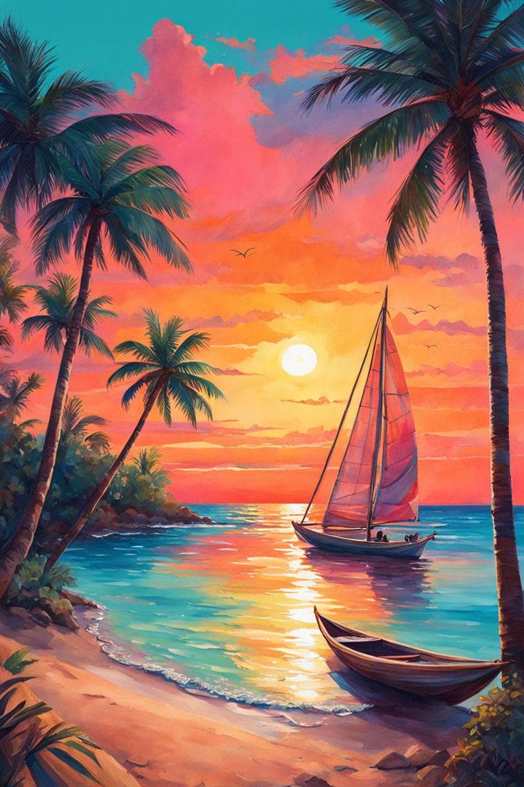 ảnh hoàng hôn vẽ nghệ thuật