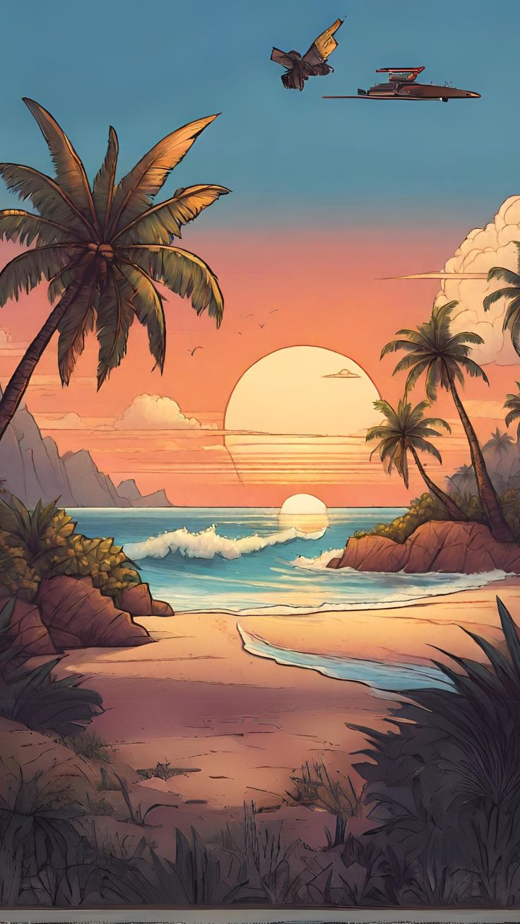 hình nền hoàng hôn anime