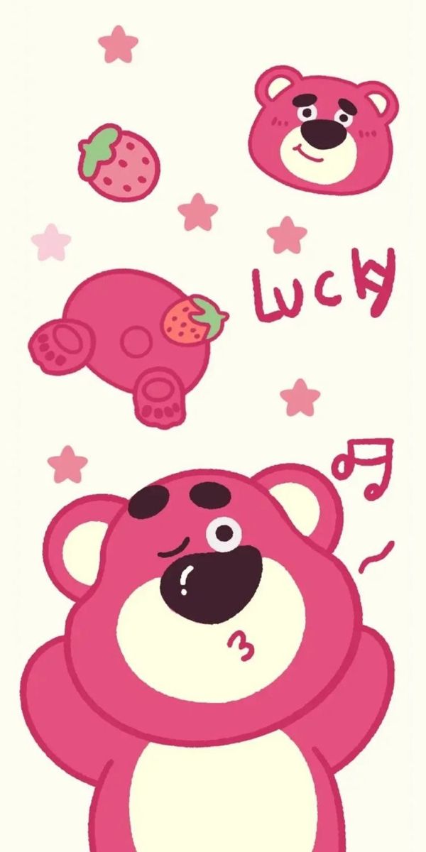 Hình nền gấu dâu cute cho điện thoại
