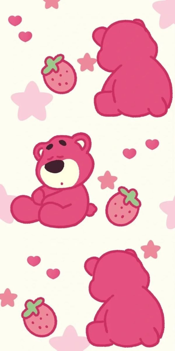 Hình nền gấu dâu cute cho điện thoại