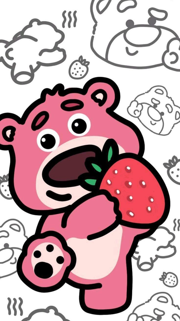 Hình nền đẹp gấu dâu cute 4K