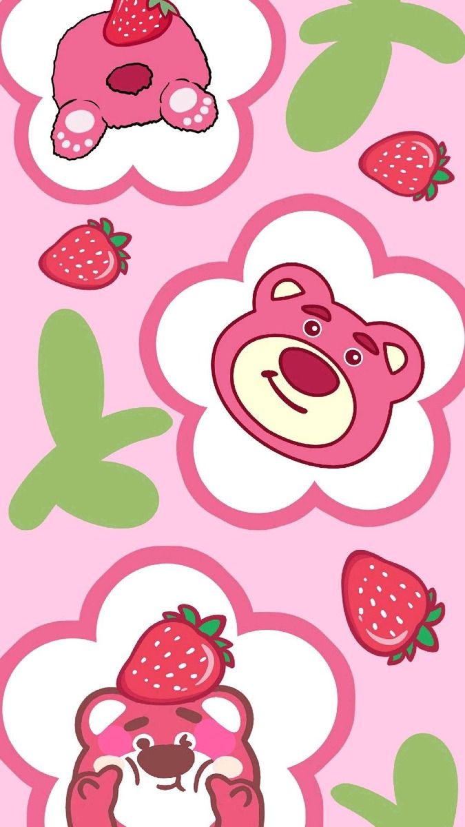 Hình nền đẹp gấu dâu cute 4K