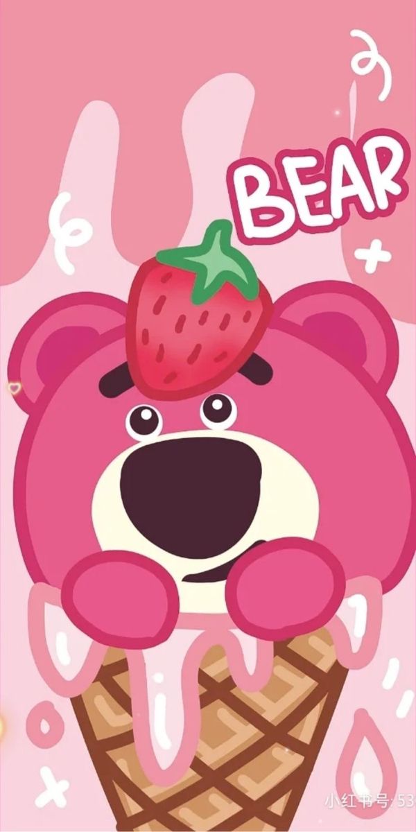 Hình nền đẹp gấu dâu cute 4K