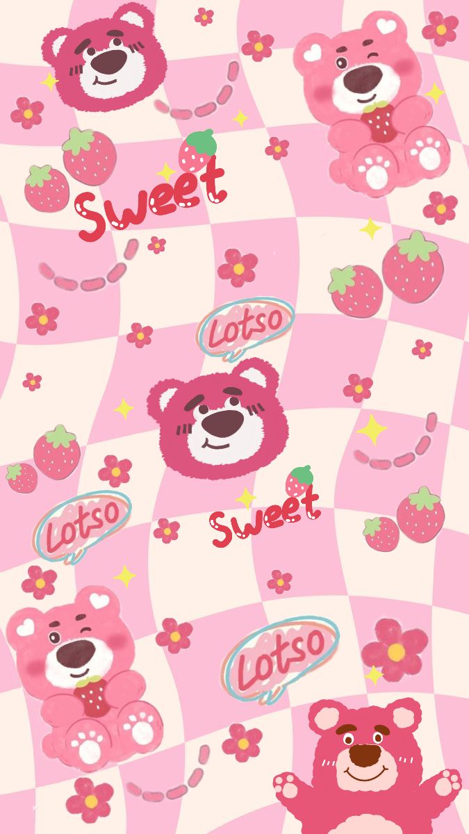 Hình nền đẹp gấu dâu cute 4K