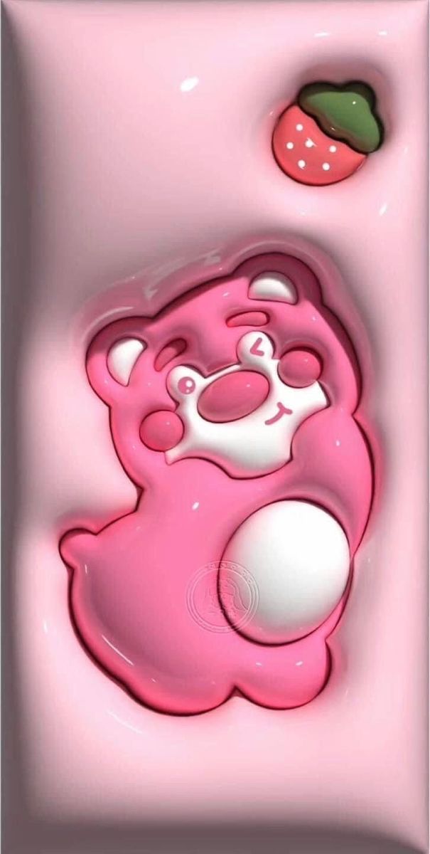 Hình nền gấu dâu cute 3D cho điện thoại