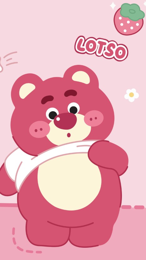 Hình nền gấu dâu cute cho điện thoại