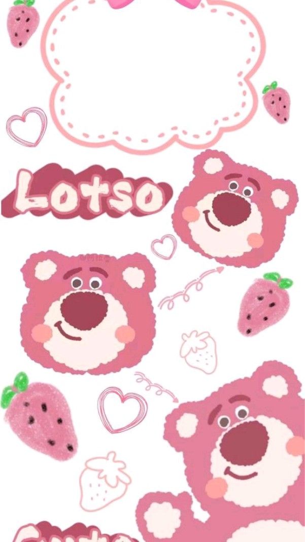 Hình nền gấu dâu cute cho điện thoại