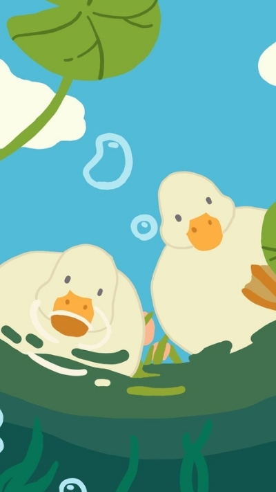 hình nền con vịt trắng dễ thương cho điện thoại