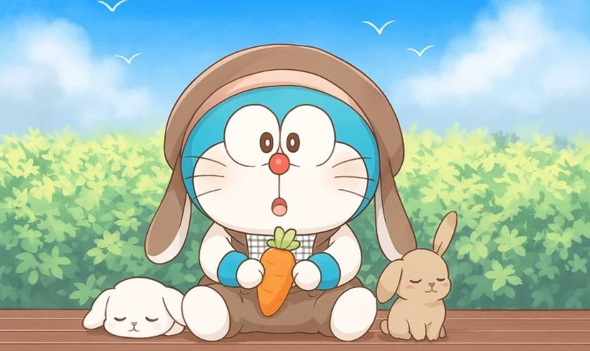 Hình Doremon cute mặc áo cute nhất 2025