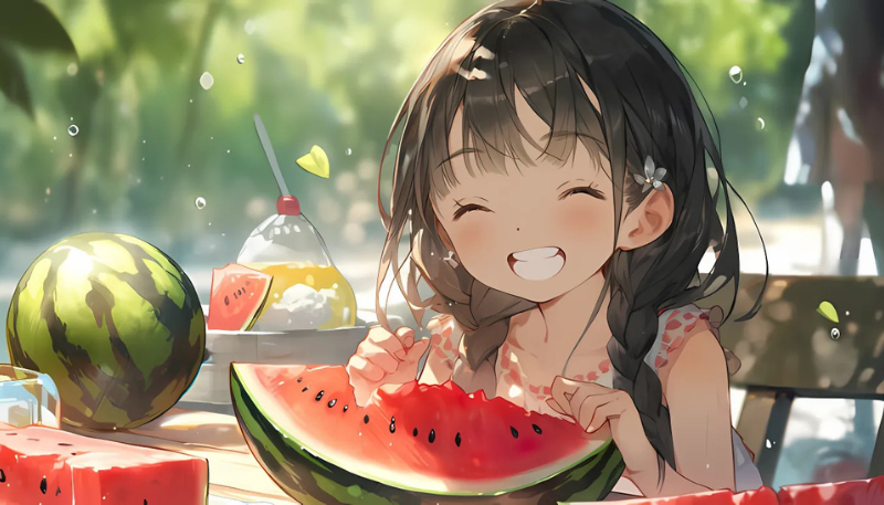 Hình nền dưa hấu dễ thương