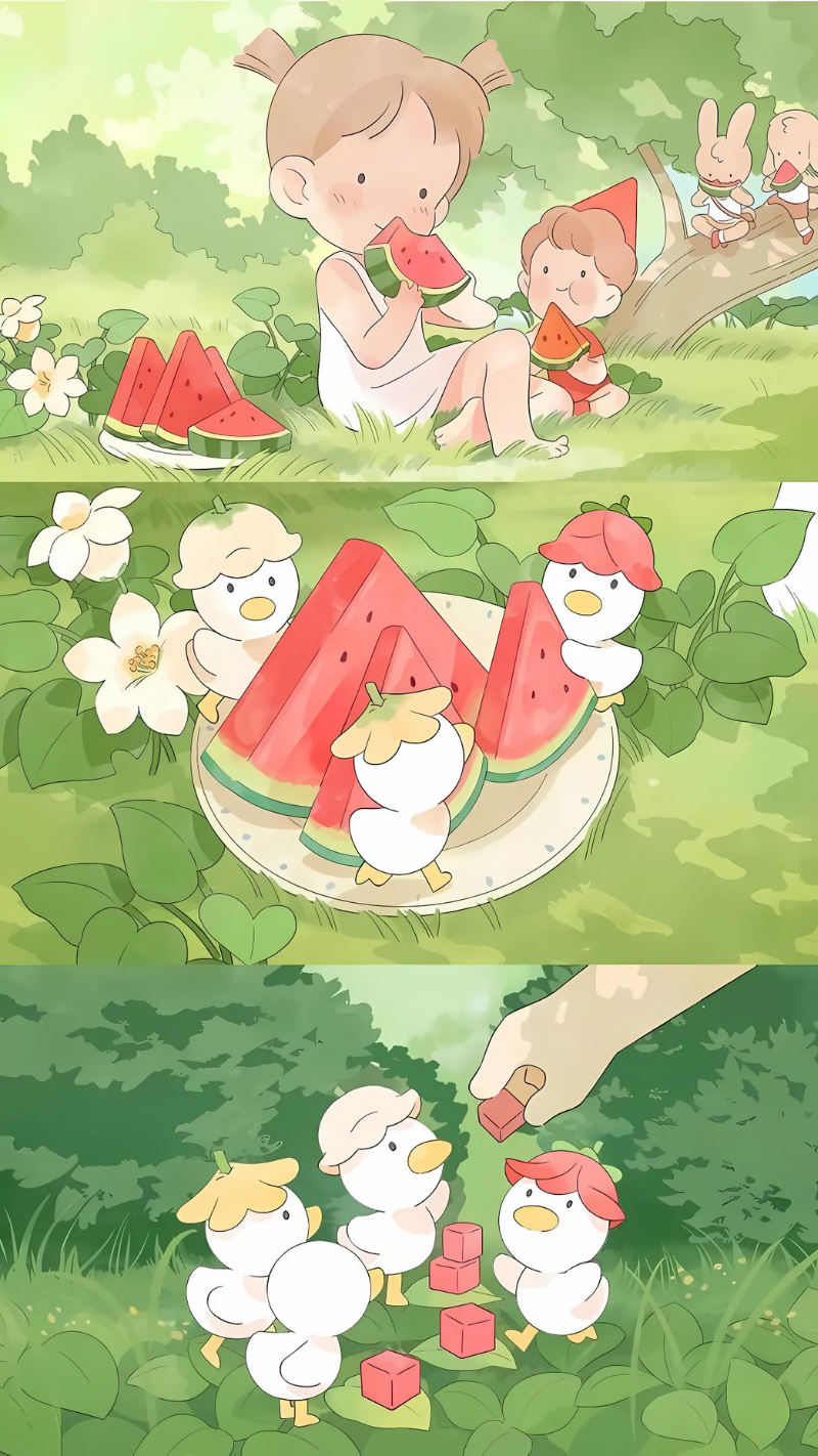 Hình nền dưa hấu dễ thương