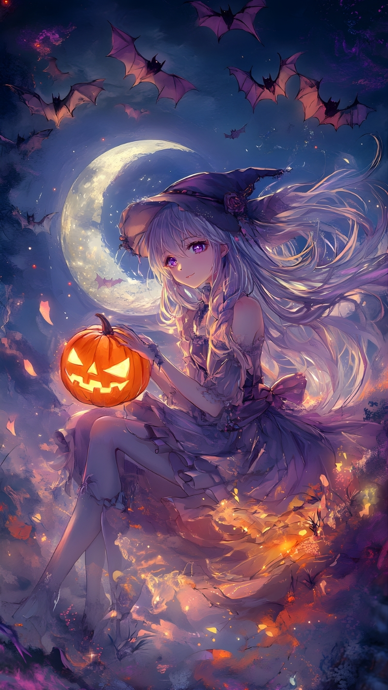 Hình nền Halloween Anime cute