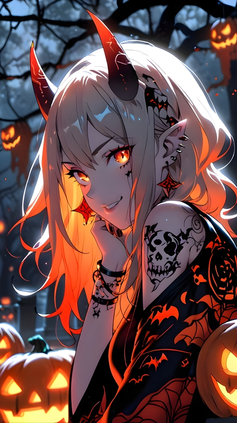 Hình nền Halloween Anime cute