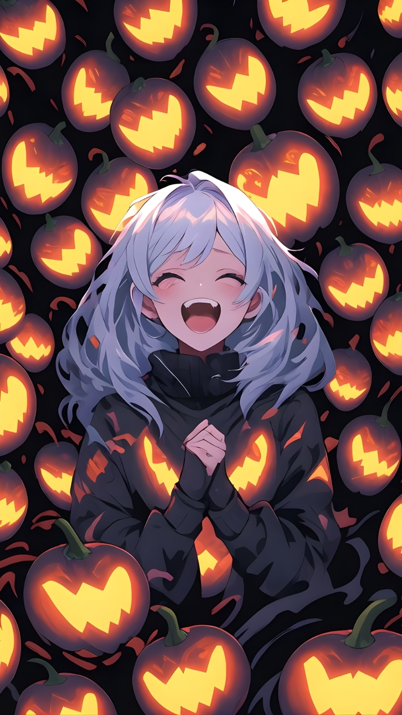 Hình nền Halloween Anime cute cho điện thoại