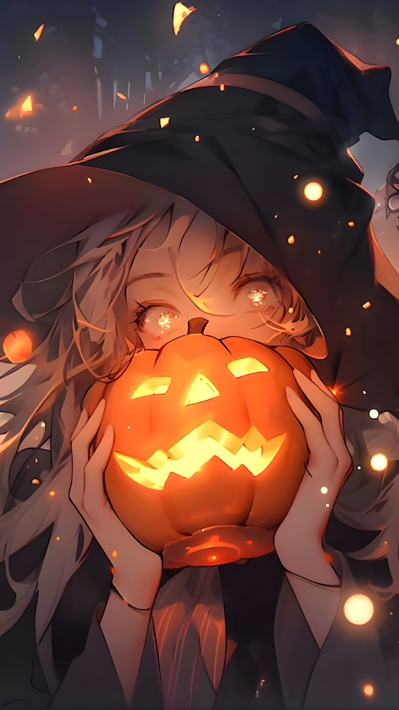 Ảnh nền Halloween Anime đáng yêu dành cho smartphone