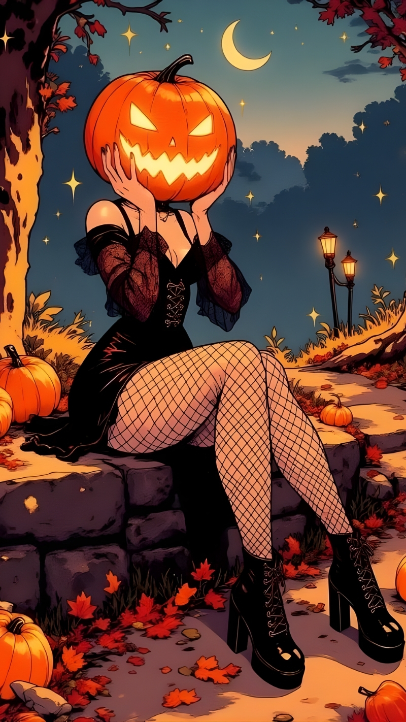 Hình ảnh Halloween Anime dễ thương cho điện thoại