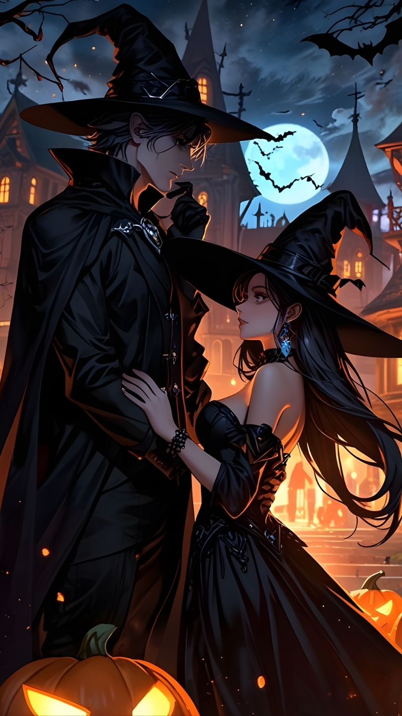 Ảnh Halloween Anime dễ thương, đáng yêu cho màn hình di động