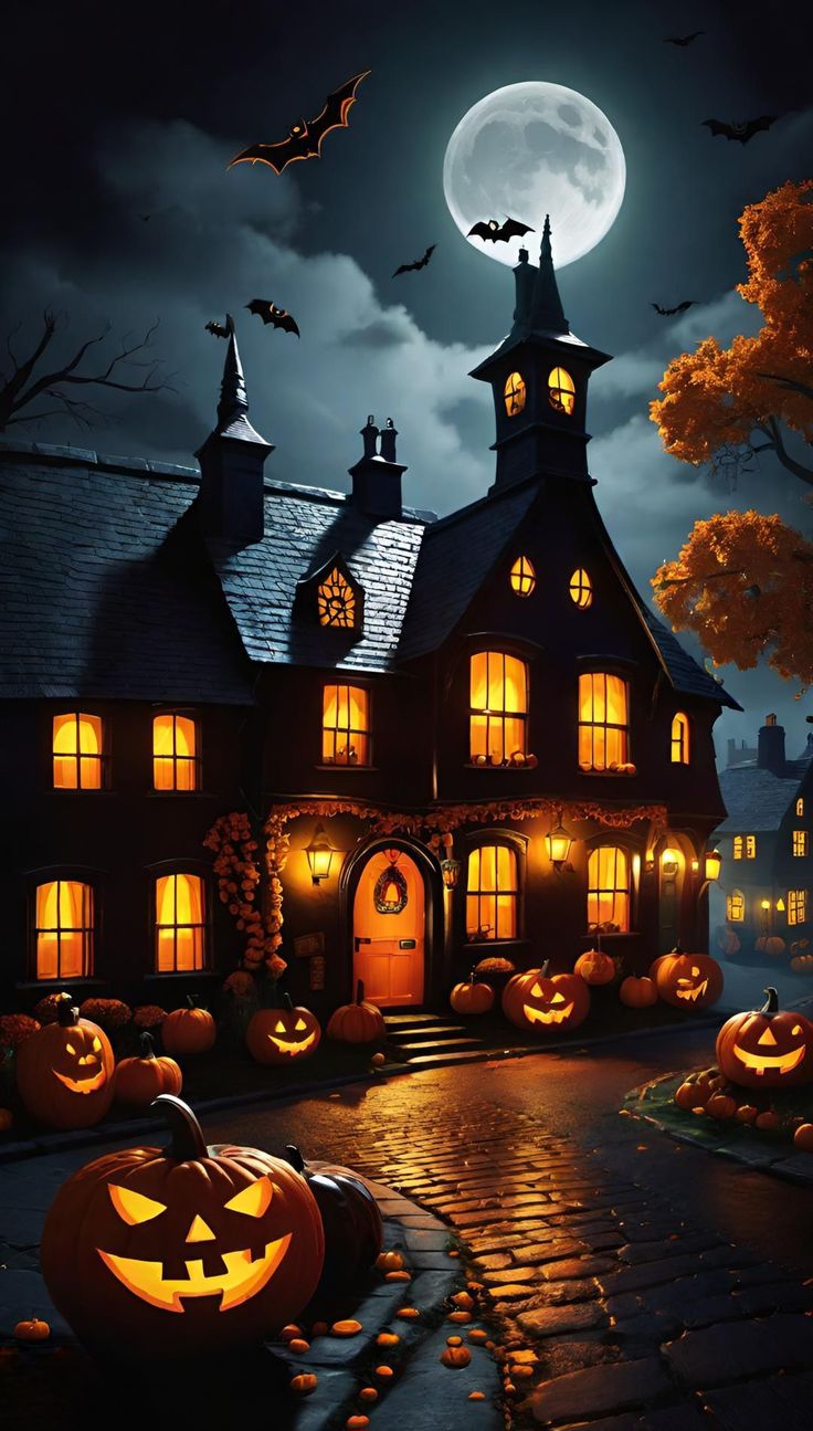 Hình nền Anime Halloween cute 4K cho điện thoại