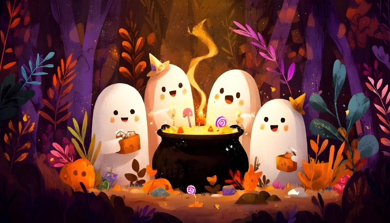Hình nền Halloween dễ thương cho máy tính để bàn
