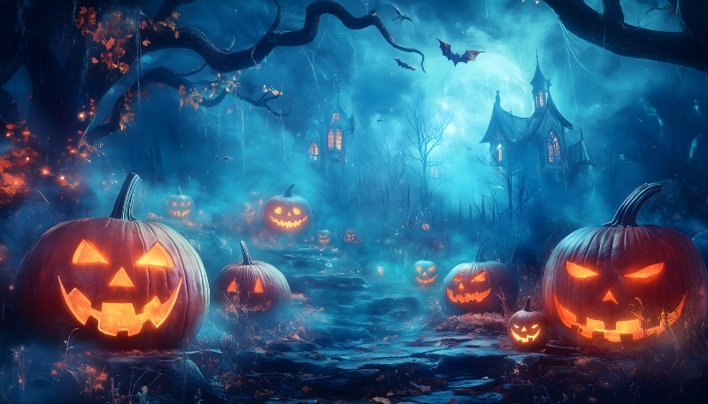 Hình ảnh Halloween bí ngô rực rỡ full HD cho máy tính