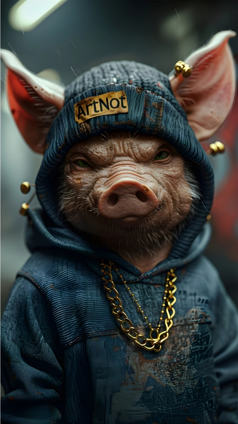 Hình ảnh con heo ngầu làm hình nền điện thoại