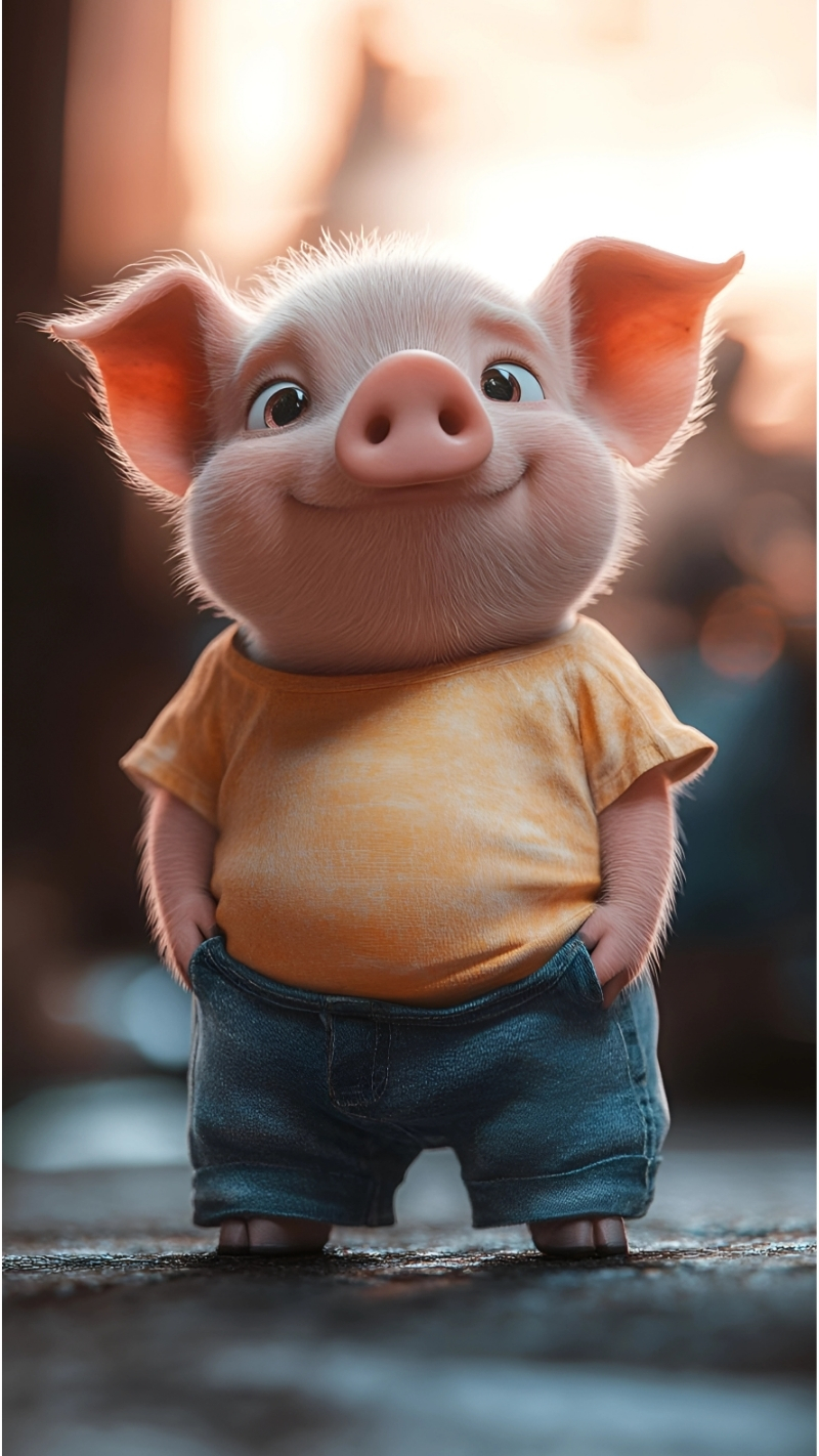 Hình nền con heo dễ thương 4K