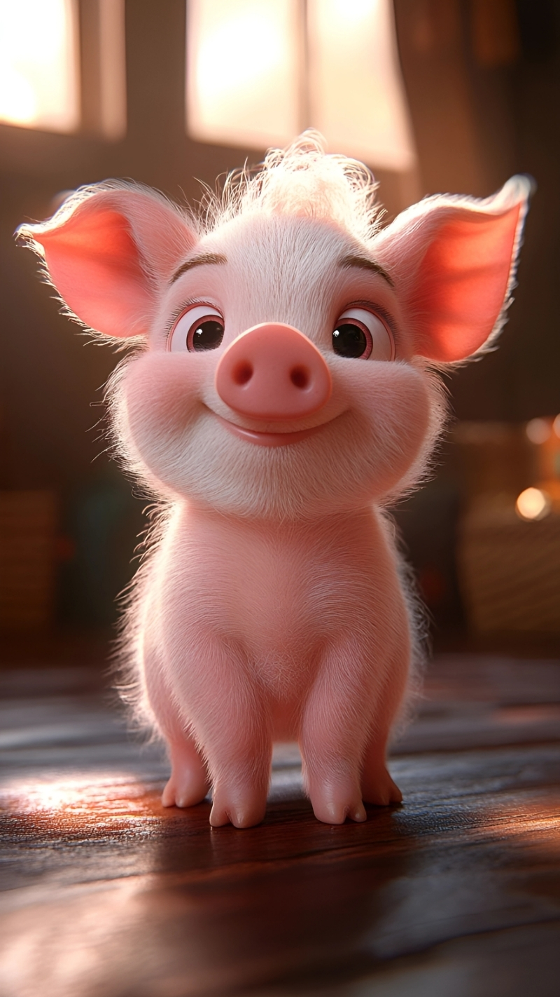 Hình ảnh con heo dễ thương làm hình nền điện thoại