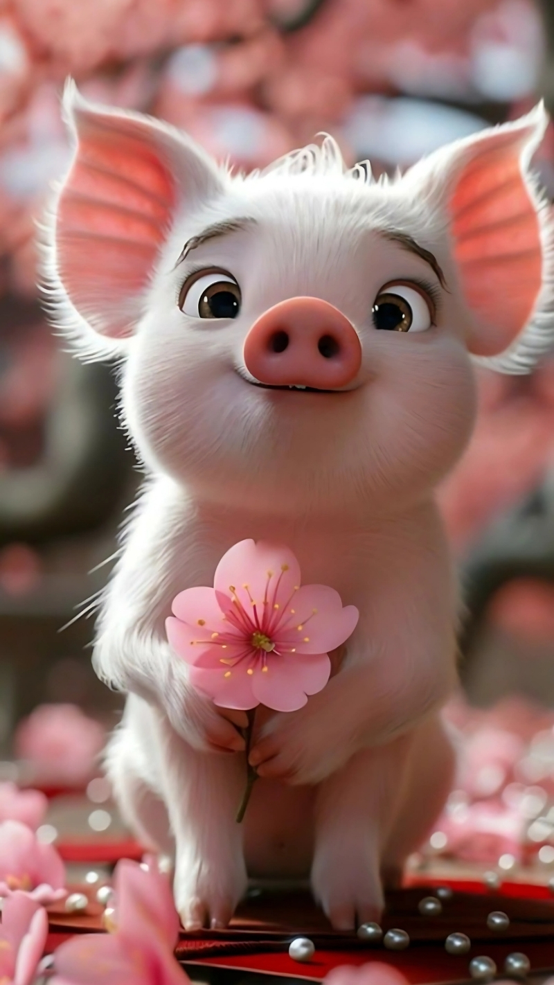 Hình nền con heo chibi dễ thương