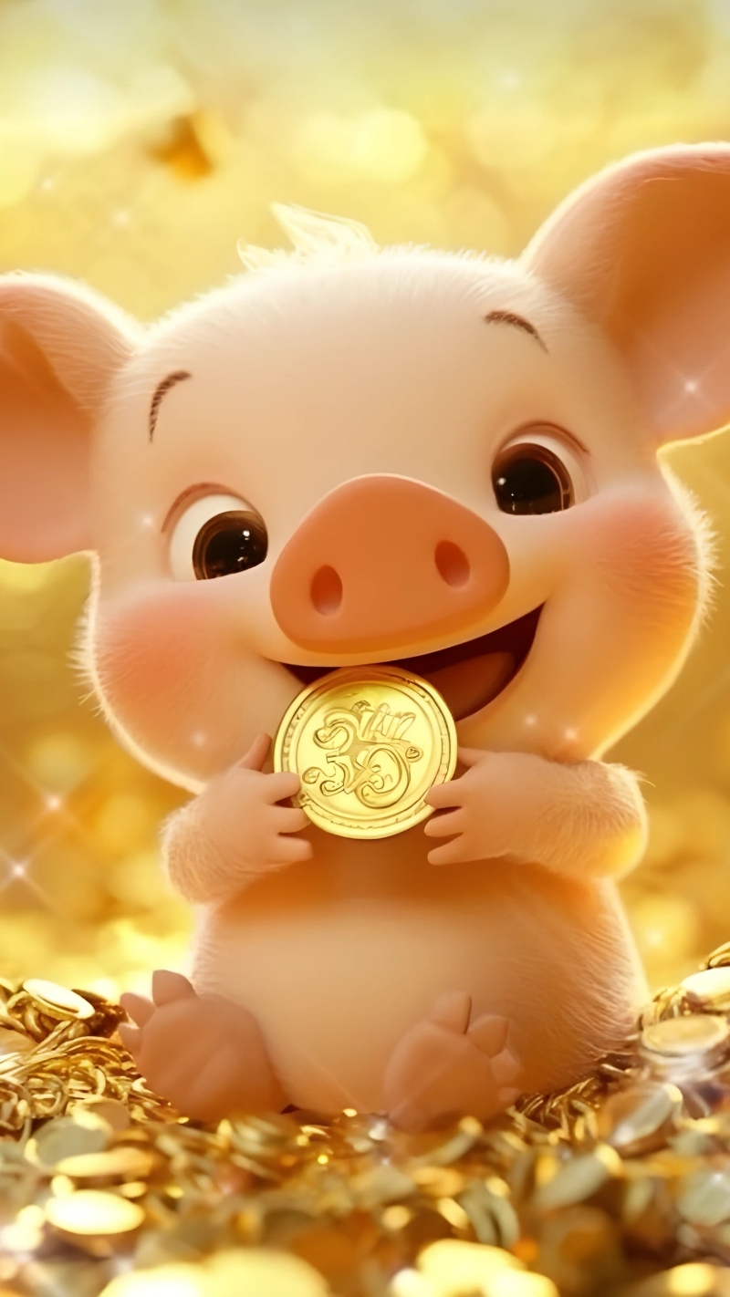 Hình ảnh con heo may mắn đẹp