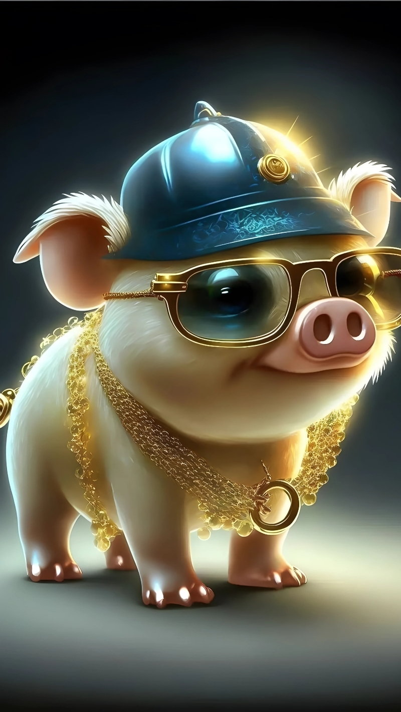 Hình ảnh con heo may mắn chibi