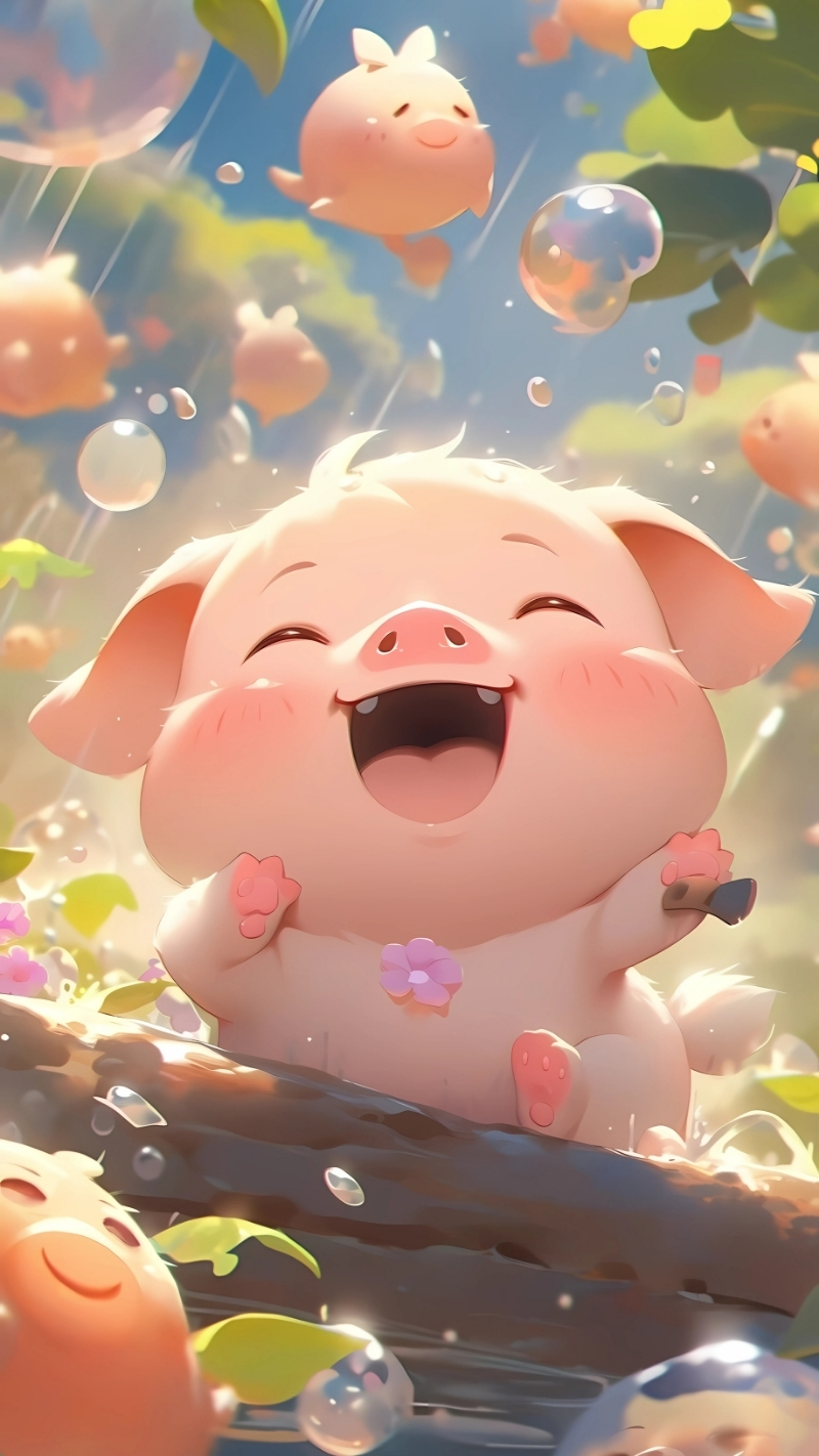 Hình nền con heo siêu đáng yêu