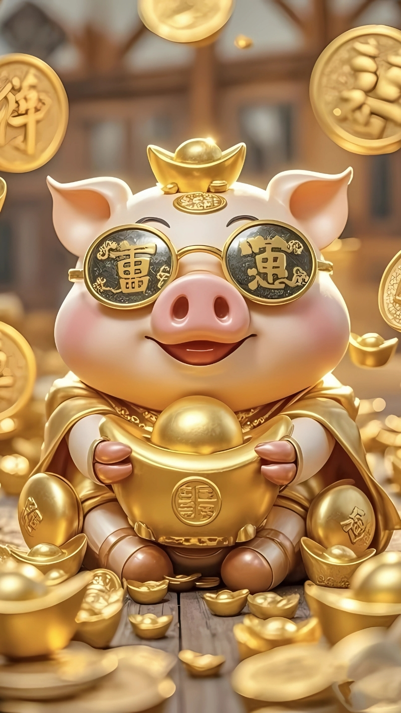 Hình ảnh con heo may mắn dễ thương