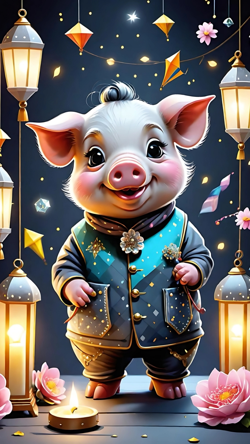 Hình ảnh con heo may mắn cute nhất