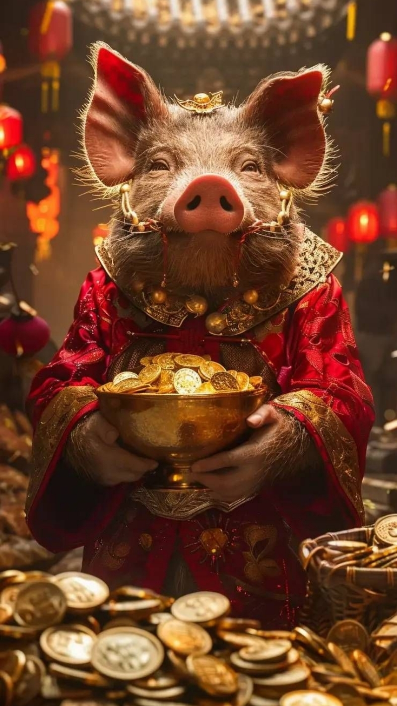 Bộ sưu tập con heo may mắn cho Facebook