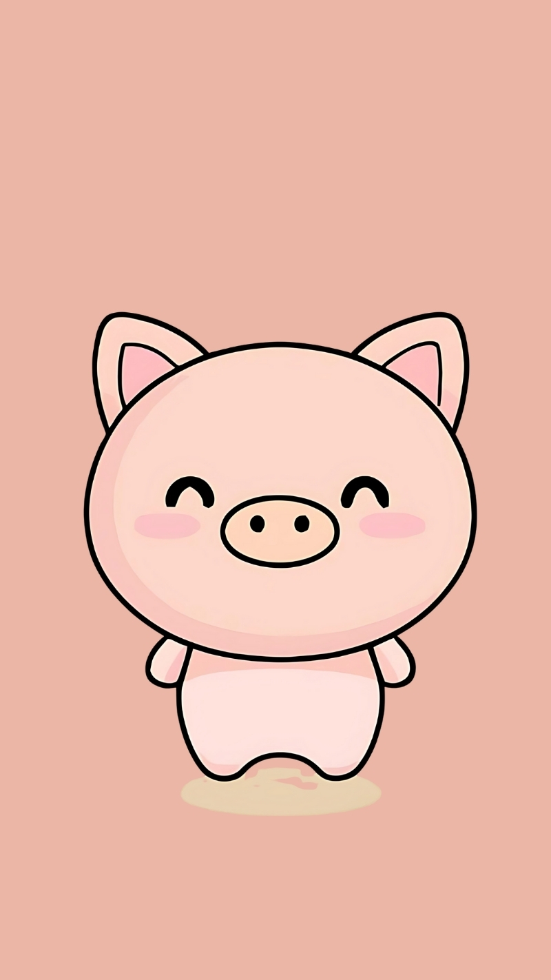 Bộ sưu tập hình nền con heo hồng chibi dễ thương