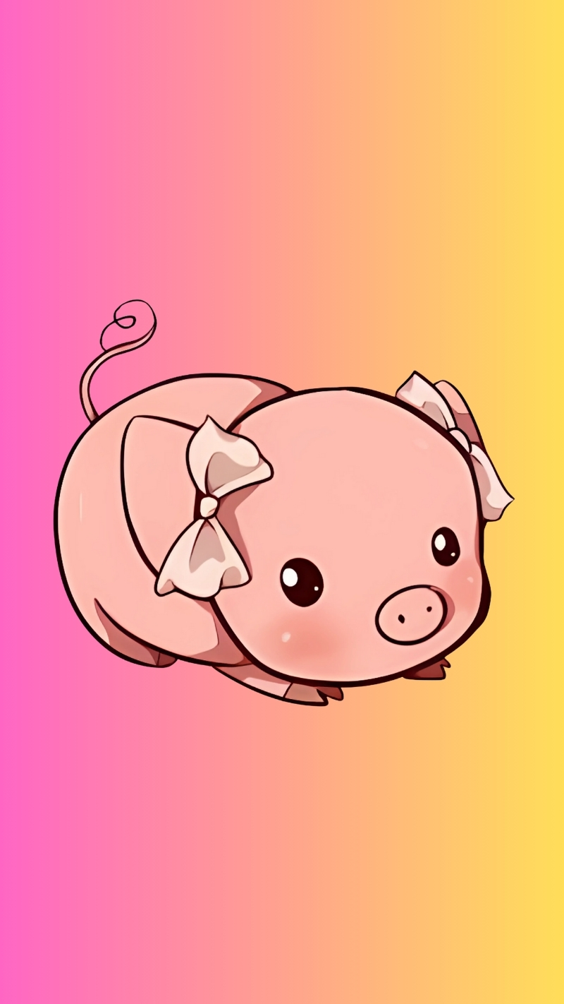 Hình ảnh con heo hồng chibi cute cho PC