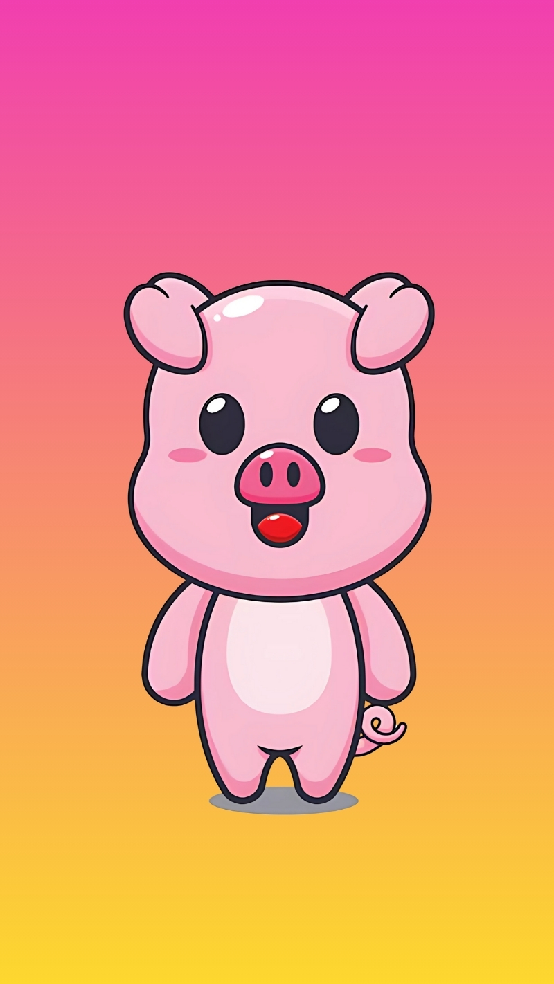 Hình ảnh con heo hồng chibi độc đáo dễ thương