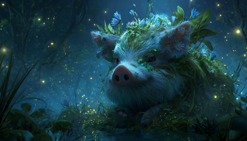 Hình nền con heo hồng cho màn hình rộng