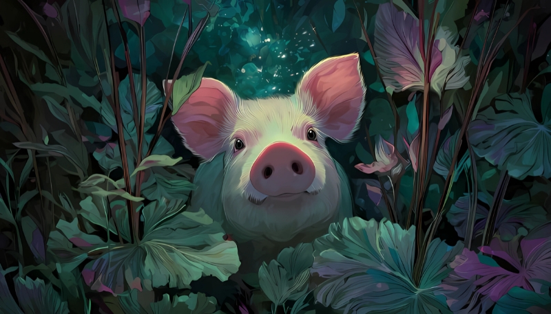 Hình nền con heo 3D cute làm background máy tính