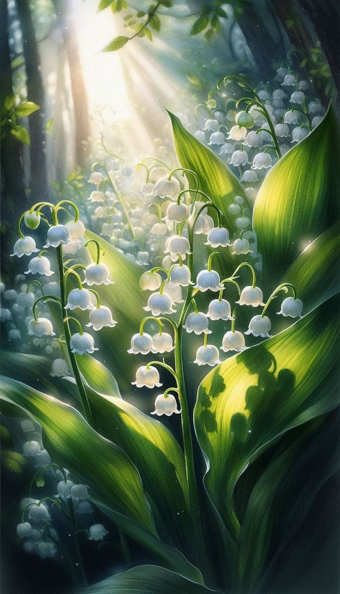 hình nền hoa linh lan trắng