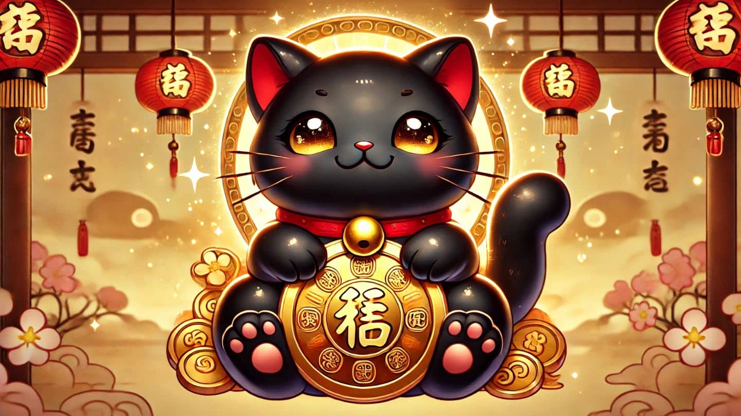 Hình nền mèo chiêu tài cute 2