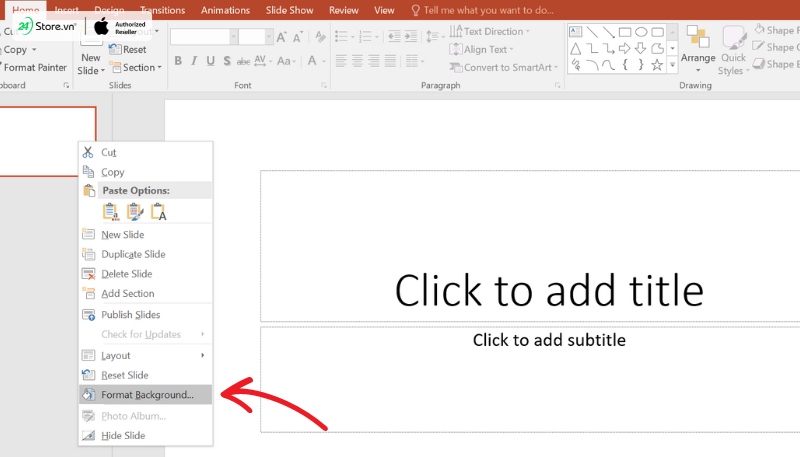 Cách chèn hình nền vào Powerpoint