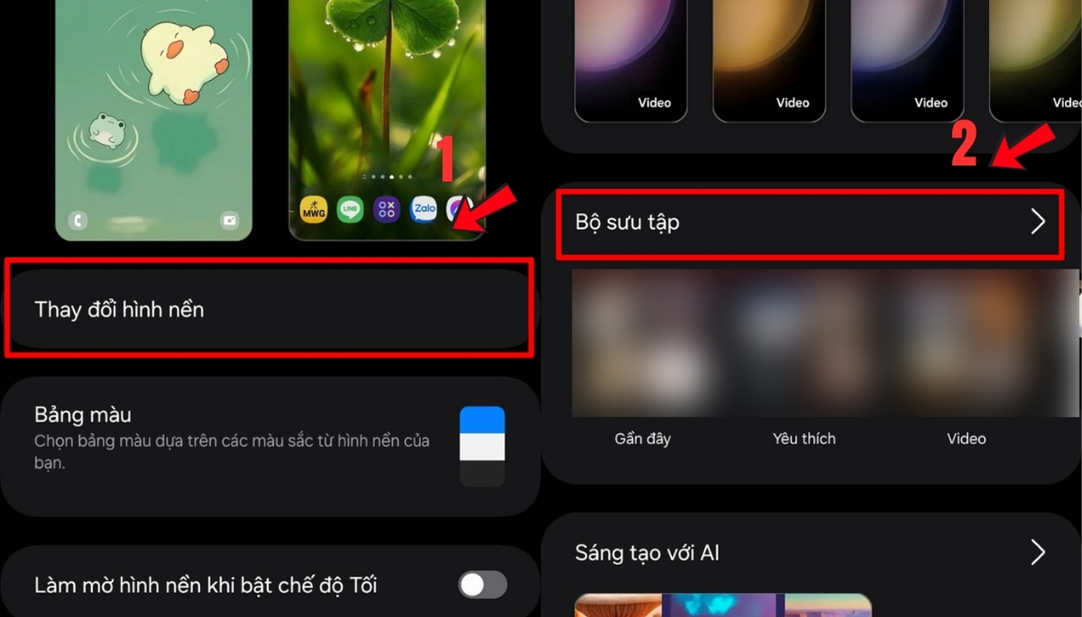 Cài hình nền Samsung