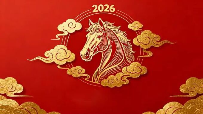 Hình nền background Tết Bính Ngọ 2026 màu đỏ rực rỡ