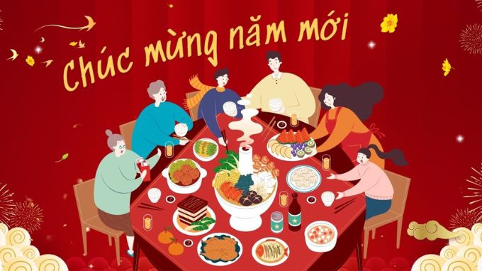 Hình nền background Tết 2026 gia đình sum vầy