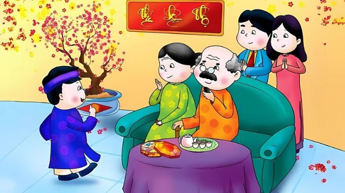 Hình nền background Tết 2026 gia đình sum vầy