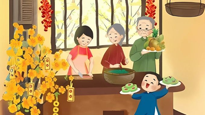 Hình nền background Tết 2026 gia đình sum vầy